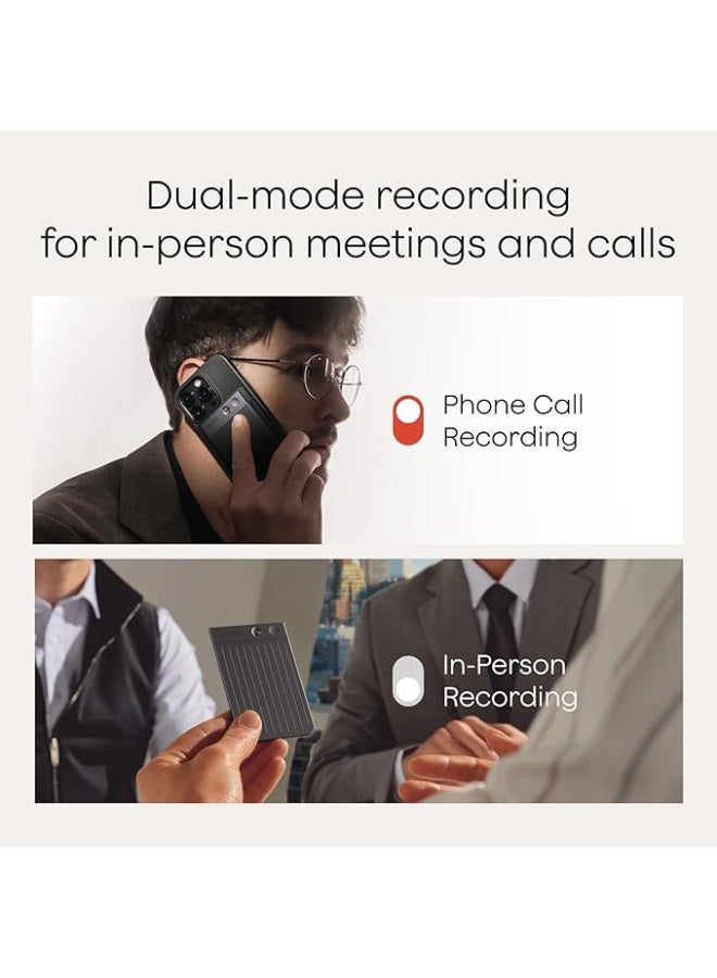 بلود مسجل صوت Plaud Note بتقنية الذكاء الاصطناعي مع حافظة، تحكم عبر تطبيق، نسخ وتلخيص صوتي بتقنية الذكاء الاصطناعي، يدعم 112 لغة، سعة 64 جيجابايت، مسجل صوت رقمي للمحاضرات والاجتماعات والمكالمات، أسود - Image 2